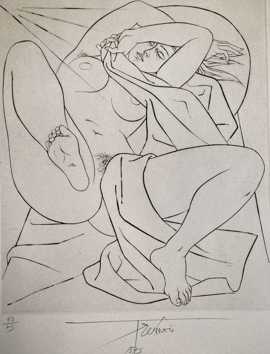 Pierre-Yves Trémois(Paris, 1921-2020). Eau-forte. "Hommage à Luciano Berio, Circles". 1975.-photo-3