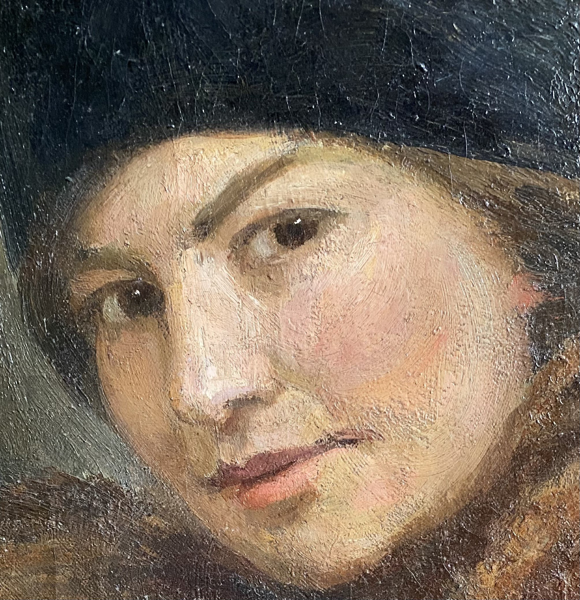 Edmund Schwarzer (1868-1952, Germany). "woman With A Muff". 1921.-photo-2