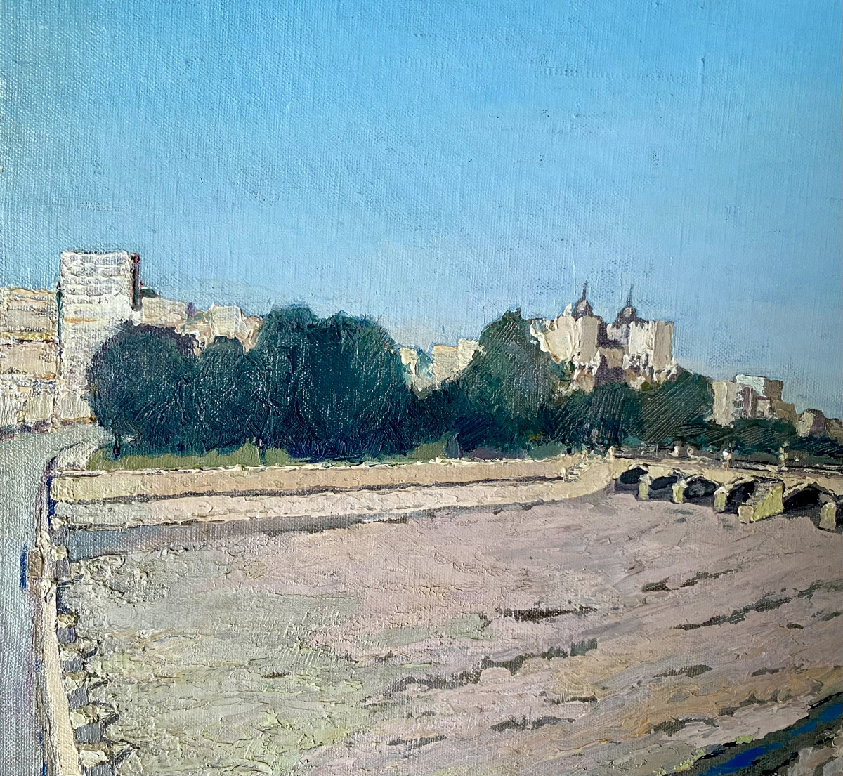 Willy Houben (XXe). "Valencia, les tours serranos et le Turia" Années 60.-photo-3