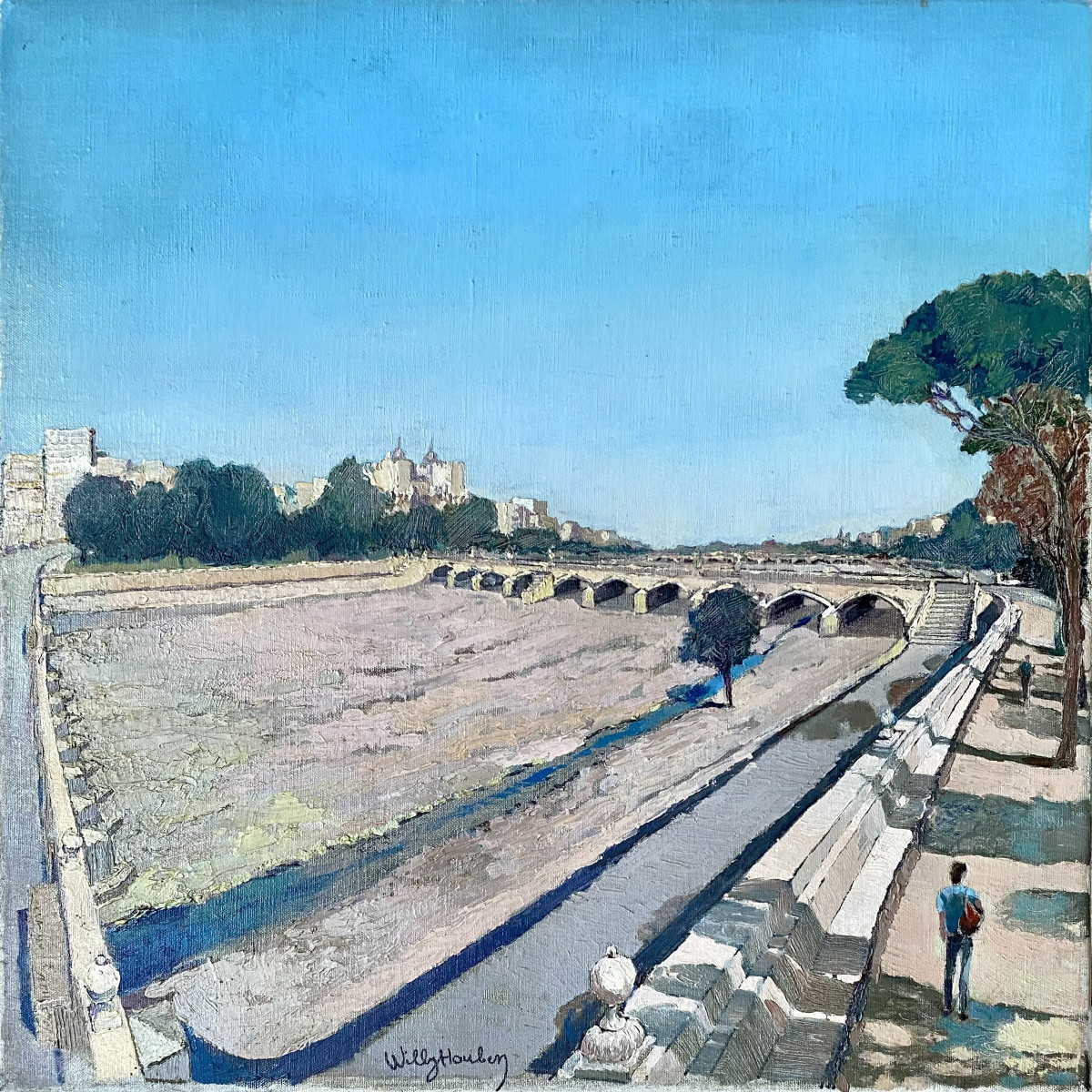 Willy Houben (XXe). "Valencia, les tours serranos et le Turia" Années 60.