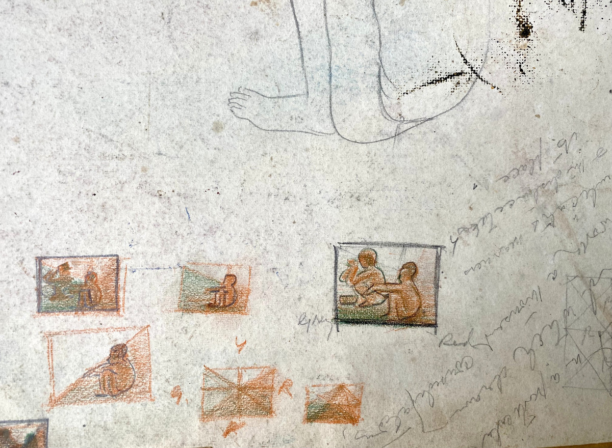 Govind Madhav Solegaonkar (1912-1986). "seated Indian Woman". Gouache.-photo-1