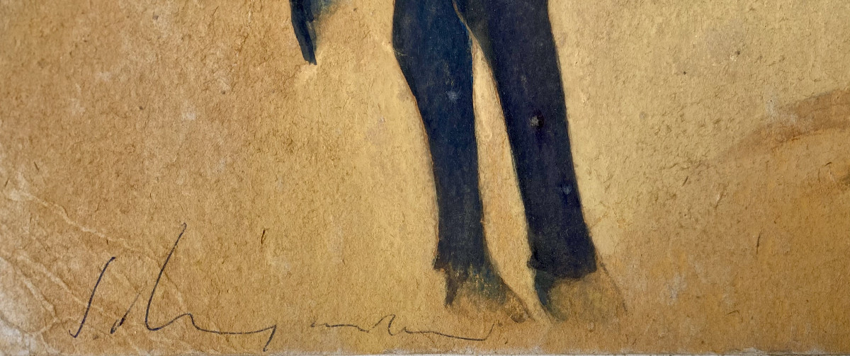 Govind Madhav Solegaonkar (1912-1986). "indian Cow. 1930s-40s. Gouache.-photo-3