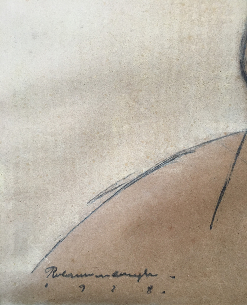 Robert Van Cauwenberghe (ghent, 1905-1985). “woman In Profile”. 1928. Expressionism. -photo-3