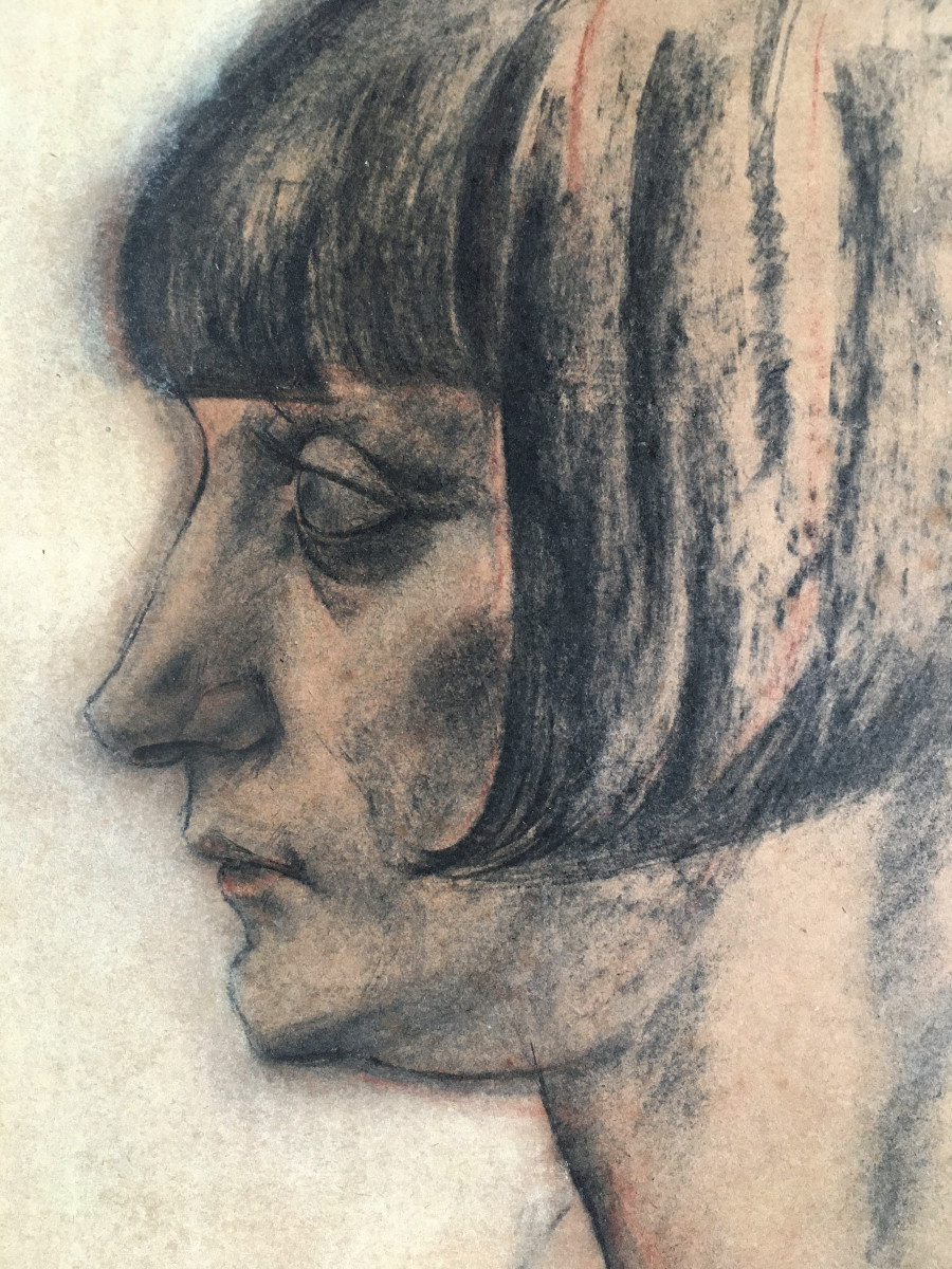 Robert Van Cauwenberghe (ghent, 1905-1985). “woman In Profile”. 1928. Expressionism. 