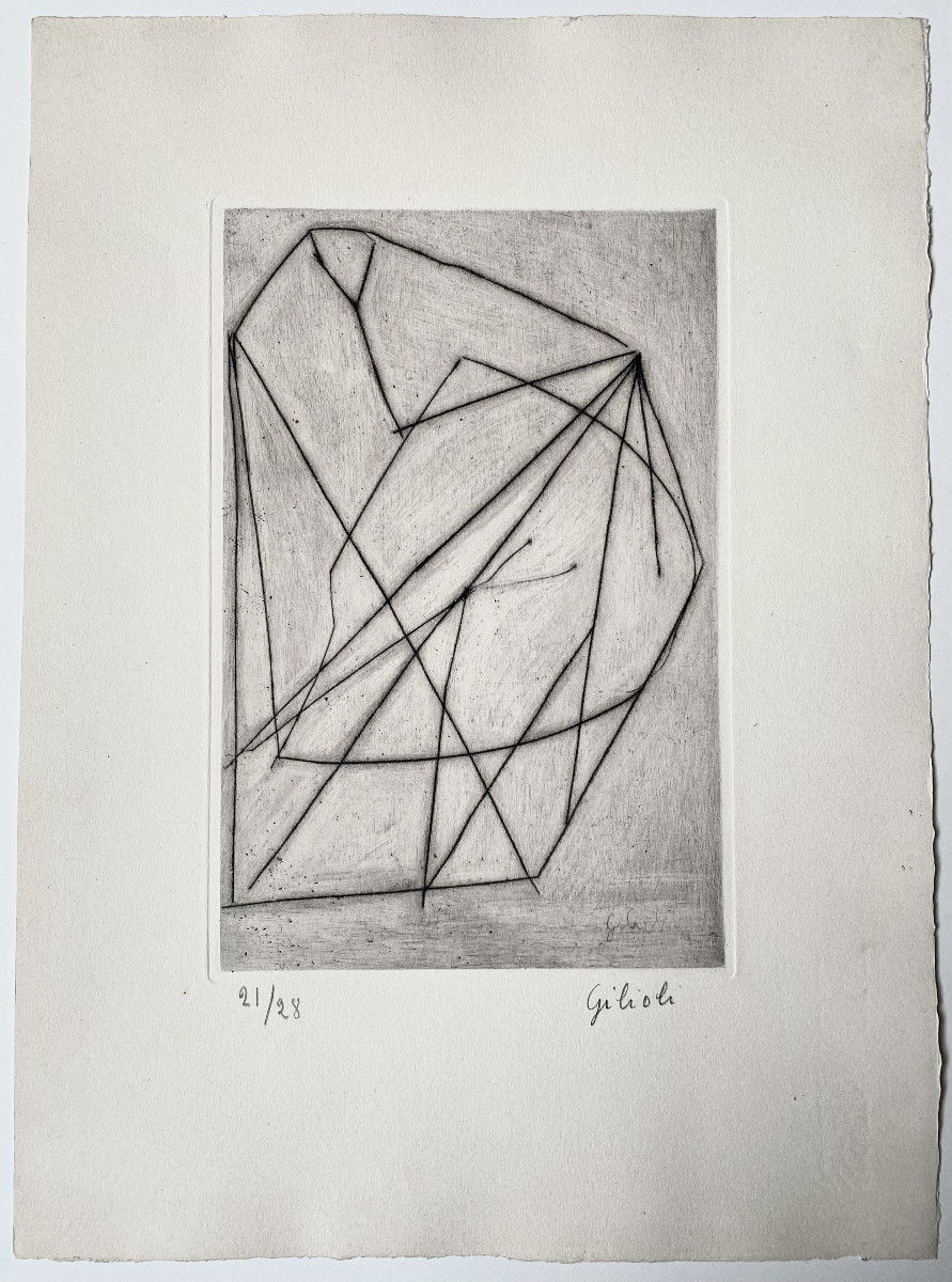 émile Gilioli "lancers", 1962. Original Engraving.-photo-3