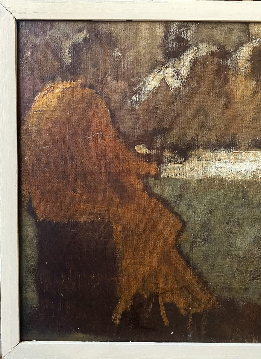 Belgian Symbolist School. Late 19th Century. "the Pilgrims Of Emmaus".-photo-4