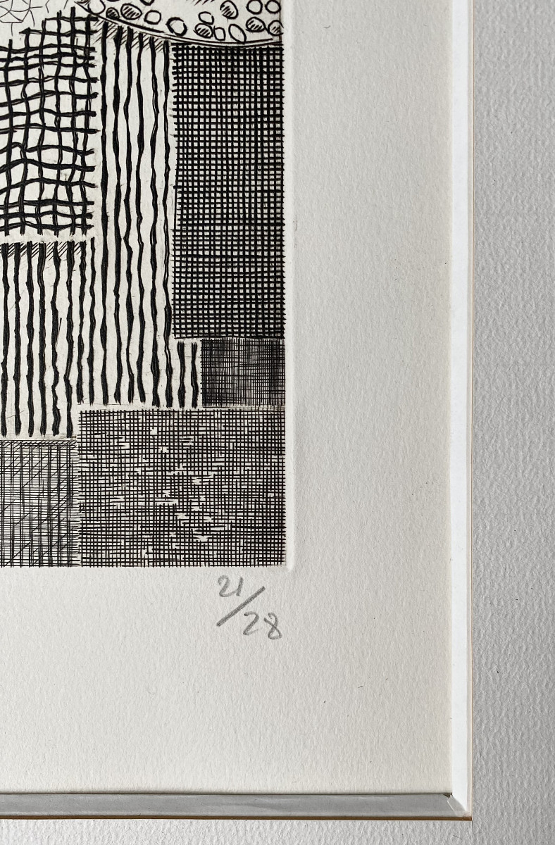 Roger Vieillard (1907, Le Mans - 1989, Paris). "ripuaire City". Engraving. 1962.-photo-3