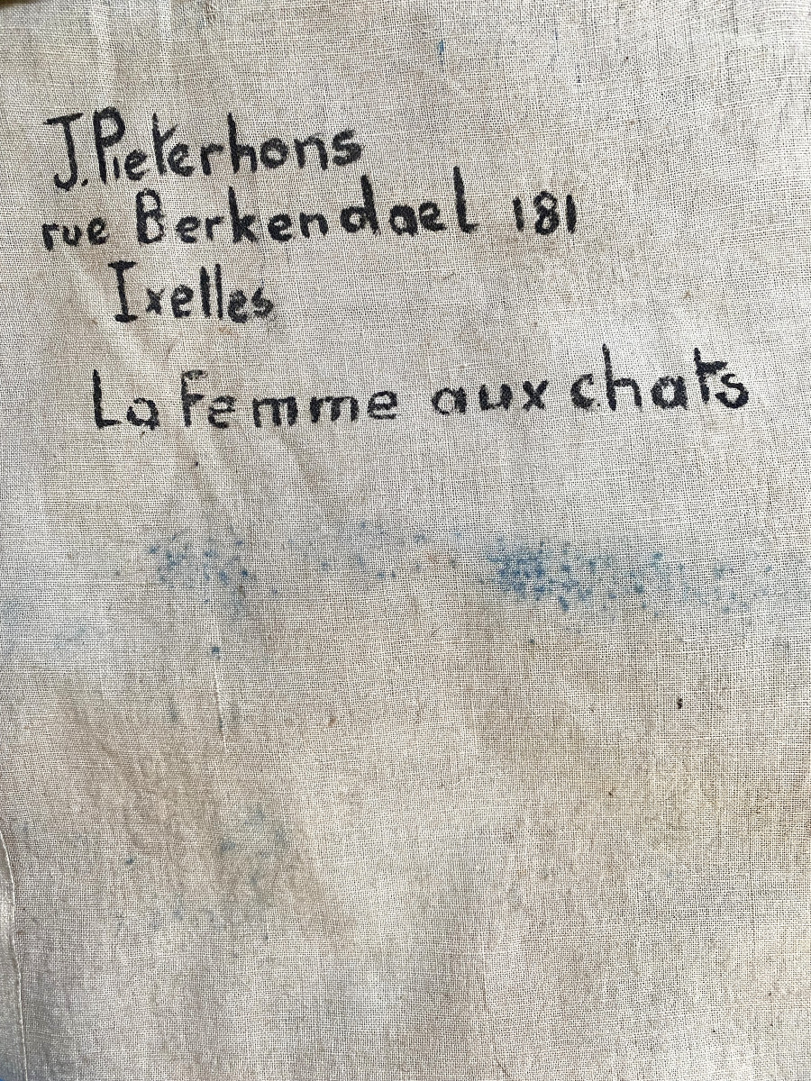 Josephine Pieterhons (mons, 1933-2023) "the Woman With Cats" Tapestry Project. 1950s-1960s.-photo-3