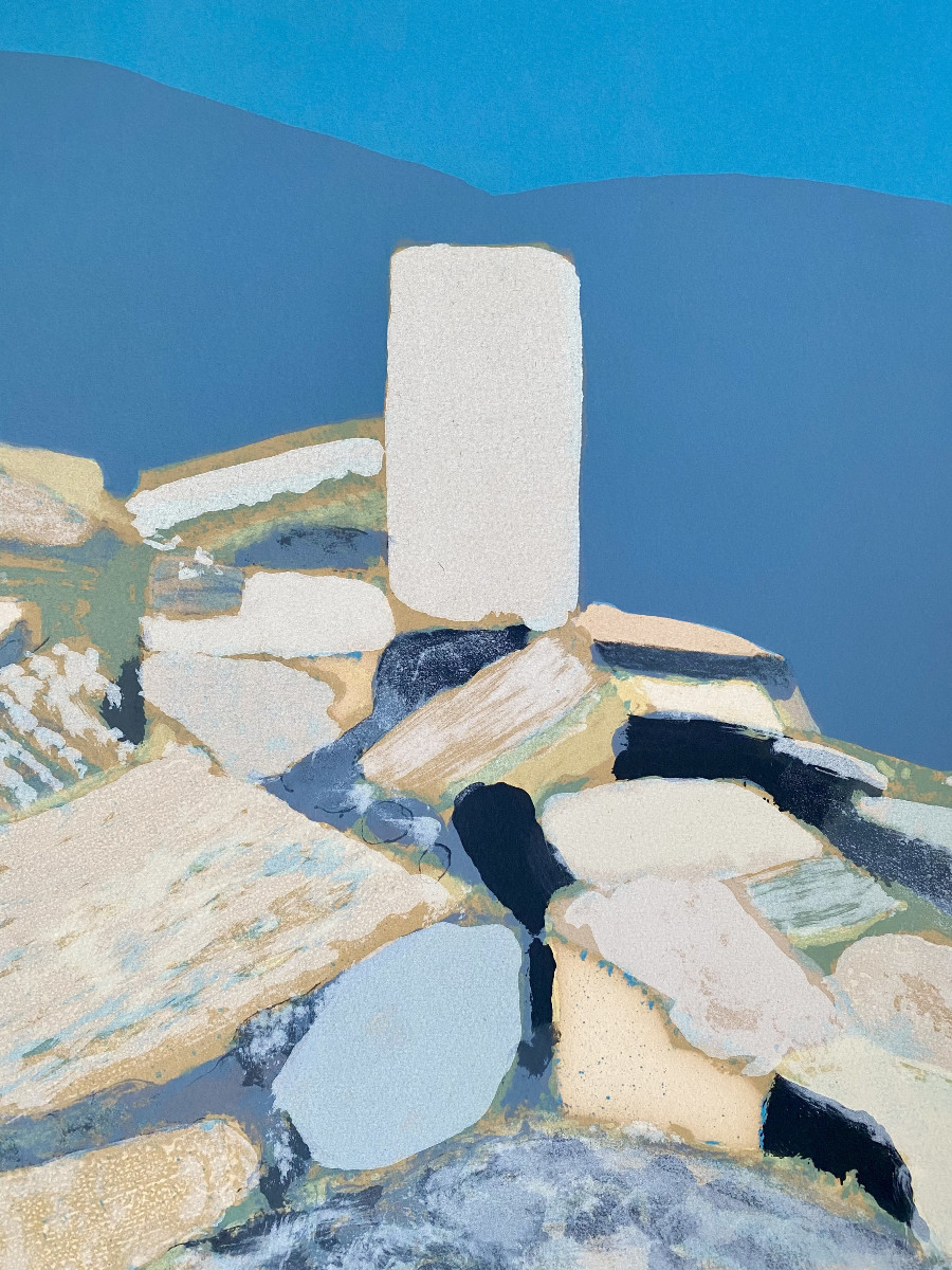 Roger Mühl ( 1929 Geudertheim - 2008 Mougins). "Mougins". Lithographie.-photo-2