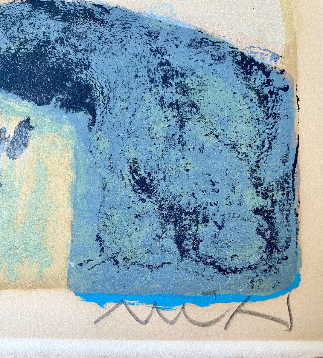 Roger Mühl ( 1929 Geudertheim - 2008 Mougins). "Mougins". Lithographie.-photo-3