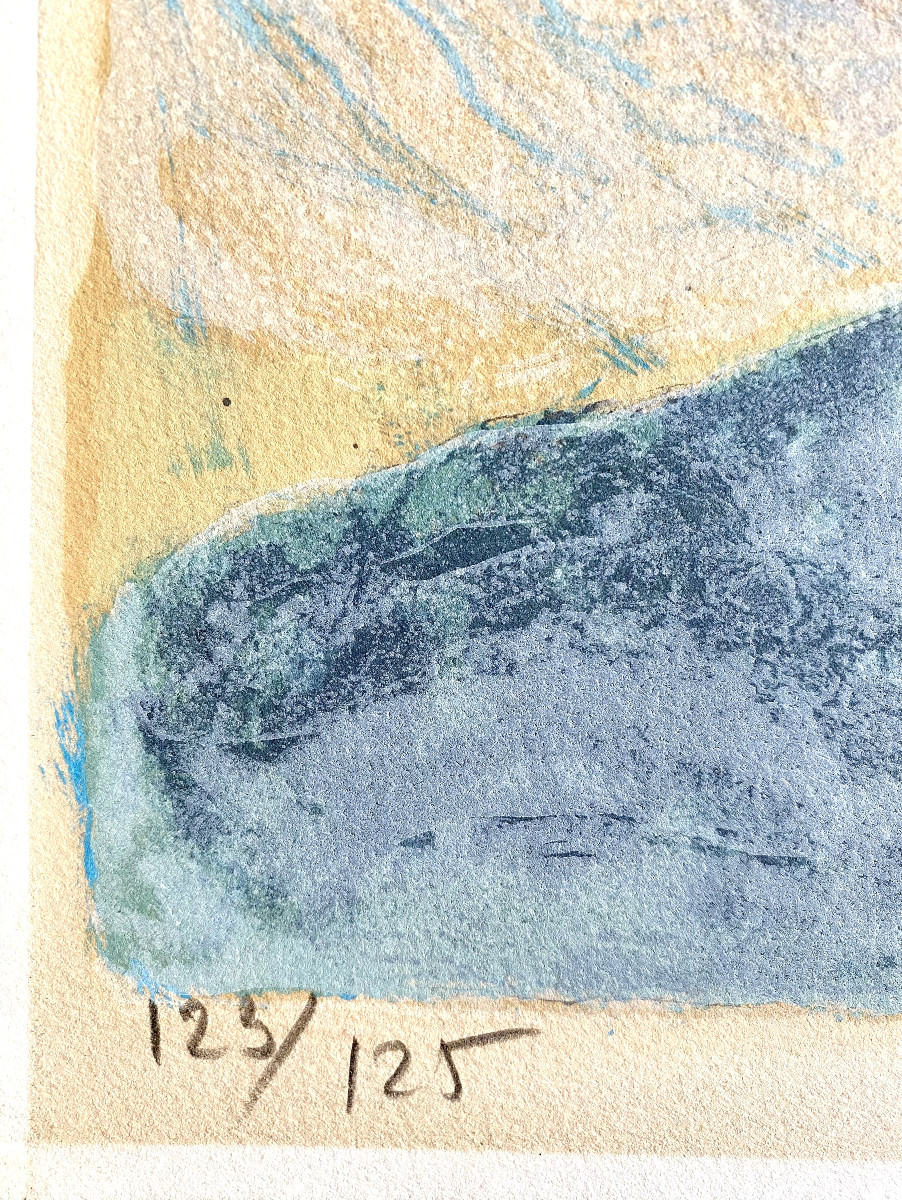 Roger Mühl ( 1929 Geudertheim - 2008 Mougins). "Mougins". Lithographie.-photo-4