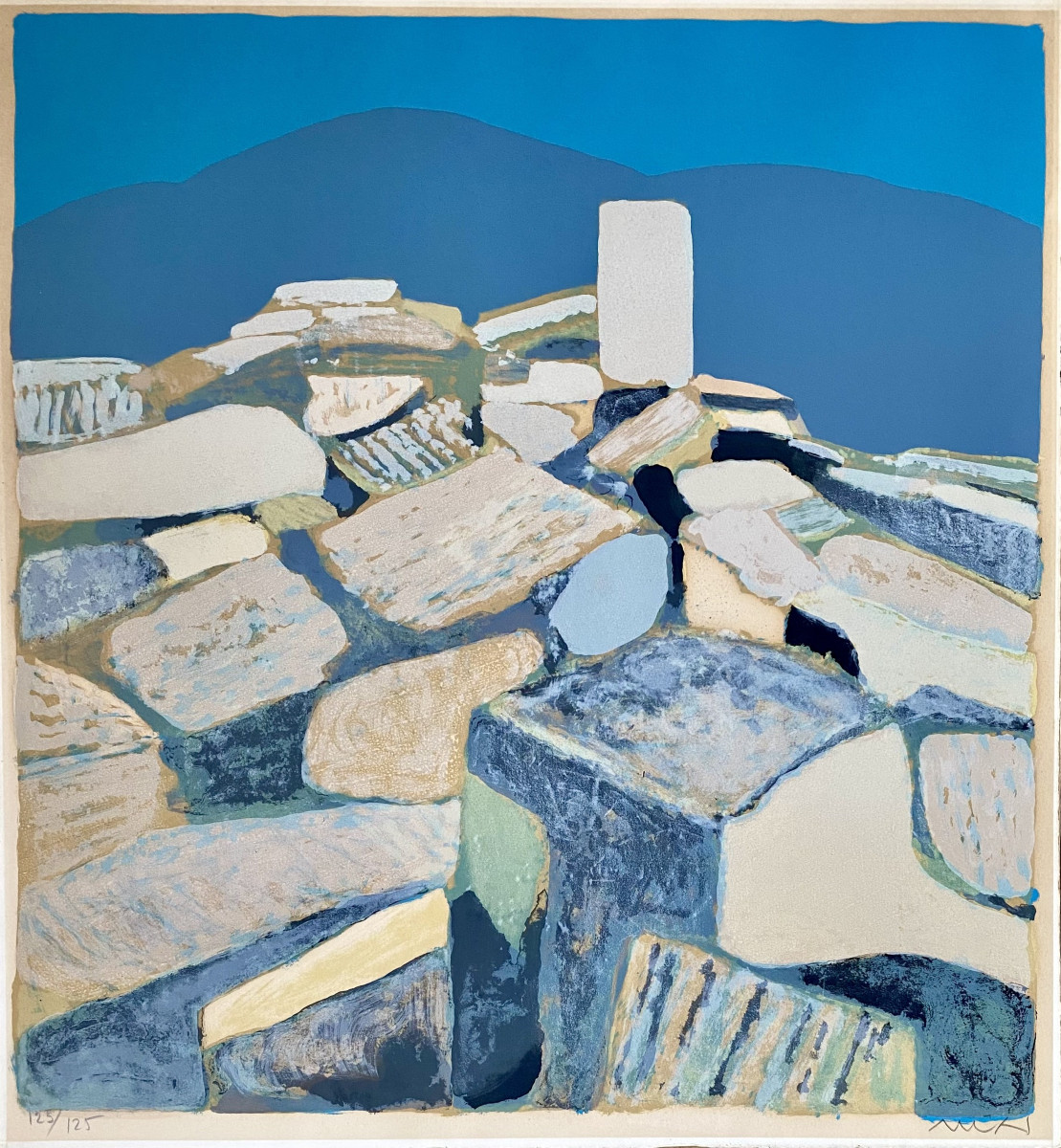 Roger Mühl ( 1929 Geudertheim - 2008 Mougins). "Mougins". Lithographie.