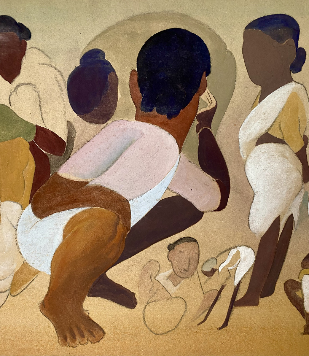 Govind Madhav Solegaonkar (1912-1986). "studies". Gouache. Indian School. 1930s-40s. -photo-2