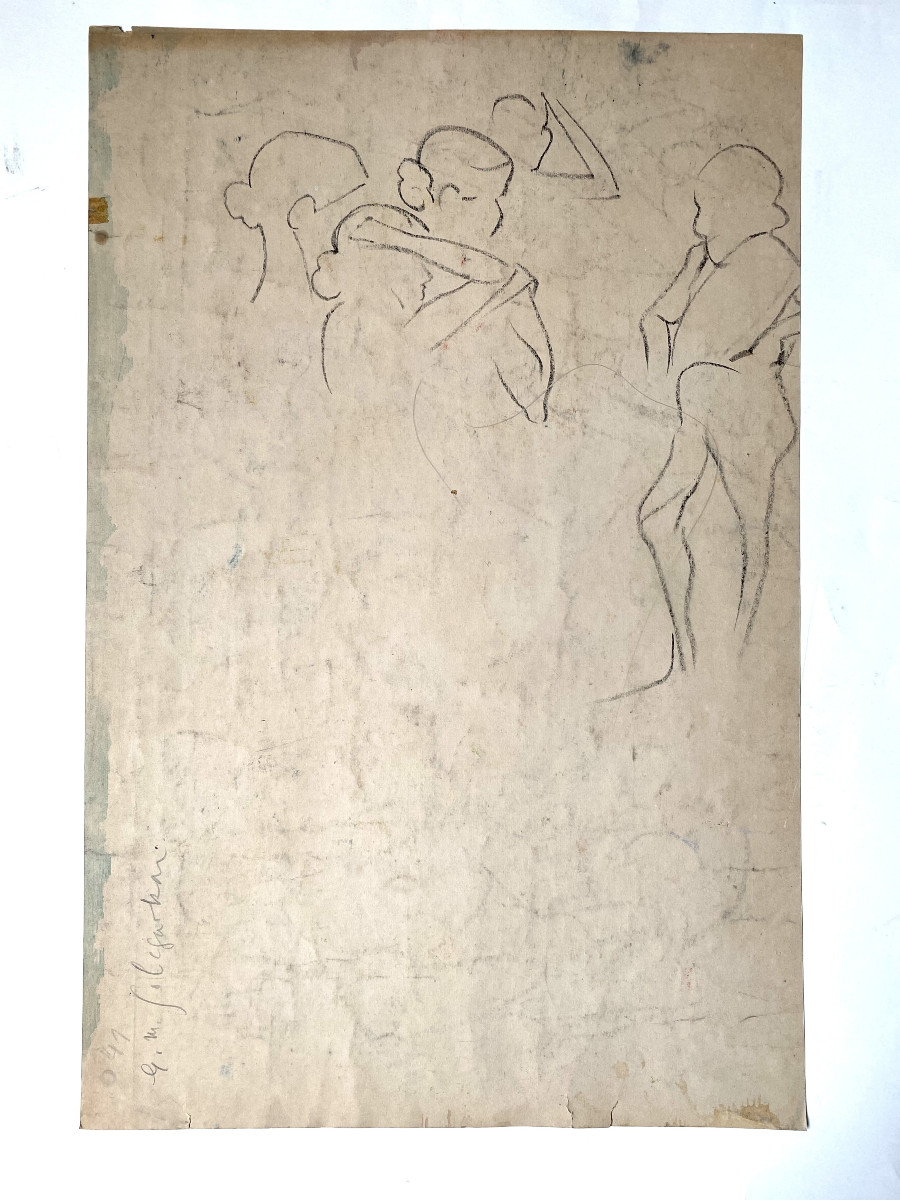 Govind Madhav Solegaonkar (1912-1986). "studies". Gouache. Indian School. 1930s-40s. -photo-1