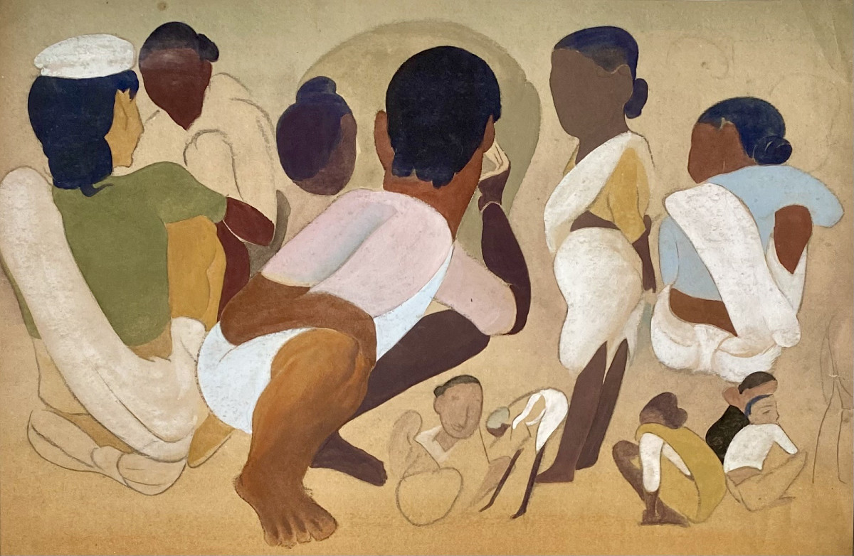 Govind Madhav Solegaonkar (1912-1986). "studies". Gouache. Indian School. 1930s-40s. 