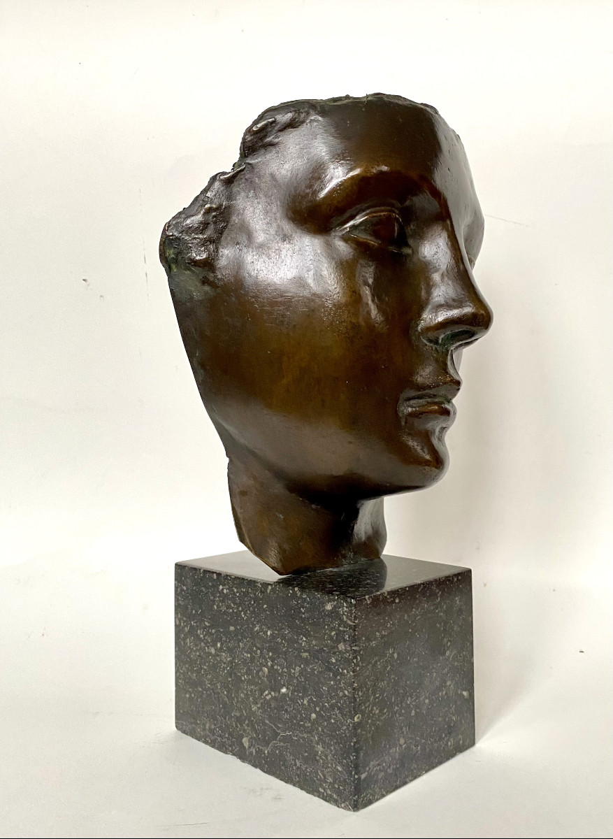 Evarist Opzommer (mechelen, 1910-duffel, 1988). "head In The Antique Style". 1940s. Bronze.-photo-3