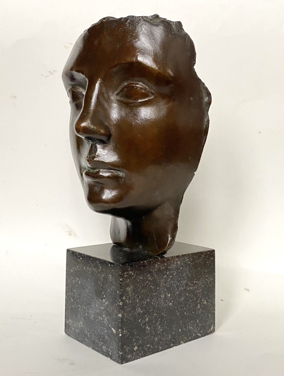 Evarist Opzommer (mechelen, 1910-duffel, 1988). "head In The Antique Style". 1940s. Bronze.-photo-4