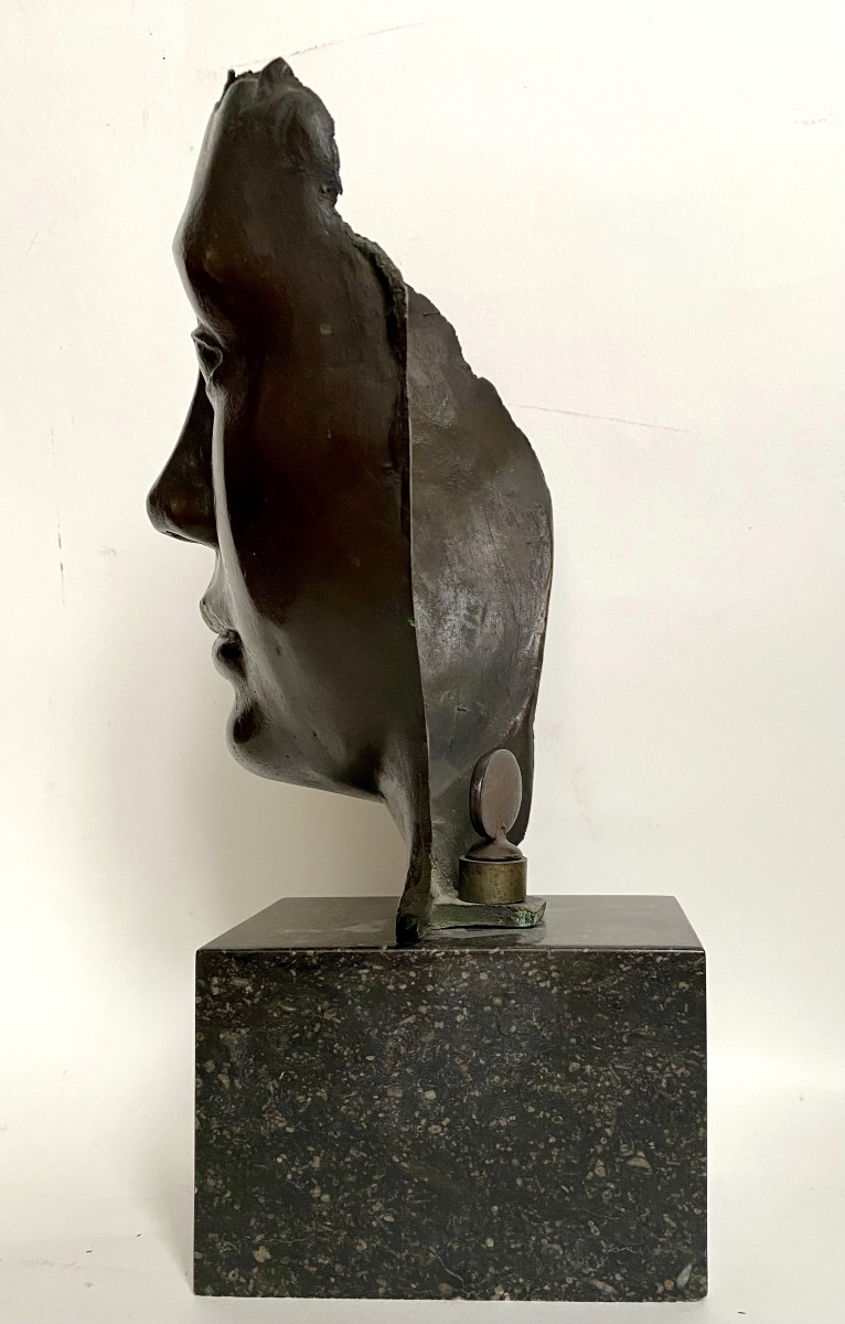 Evarist Opzommer (mechelen, 1910-duffel, 1988). "head In The Antique Style". 1940s. Bronze.-photo-2