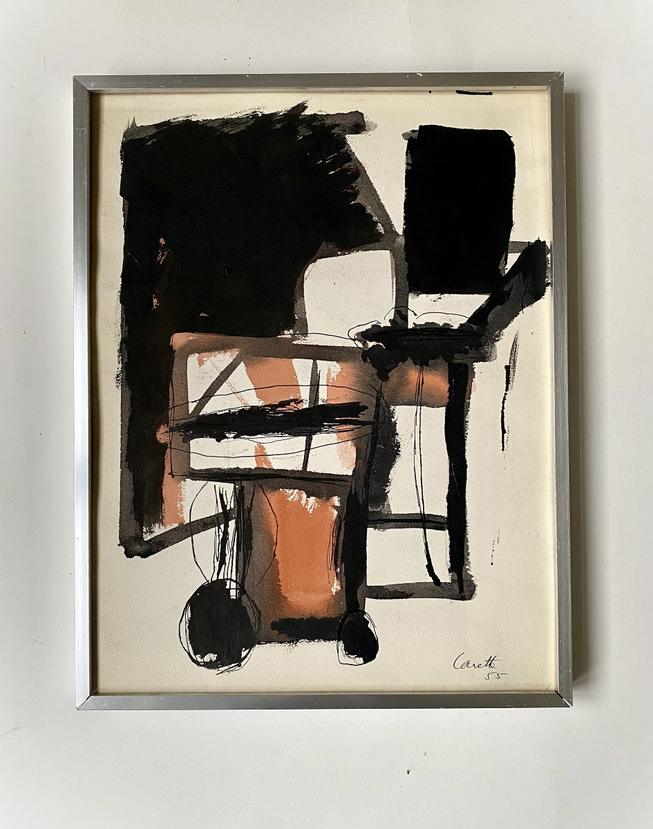 Fernand Carette (1921-2005). Abstraction. 1955. Gouache.