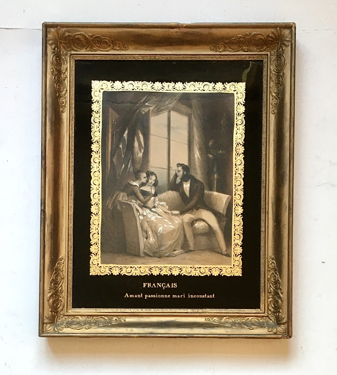 Achille Devéria (paris, 1800-1857). Pair Of Engravings. Eglomisé Frames. "romantic Scenes"-photo-2