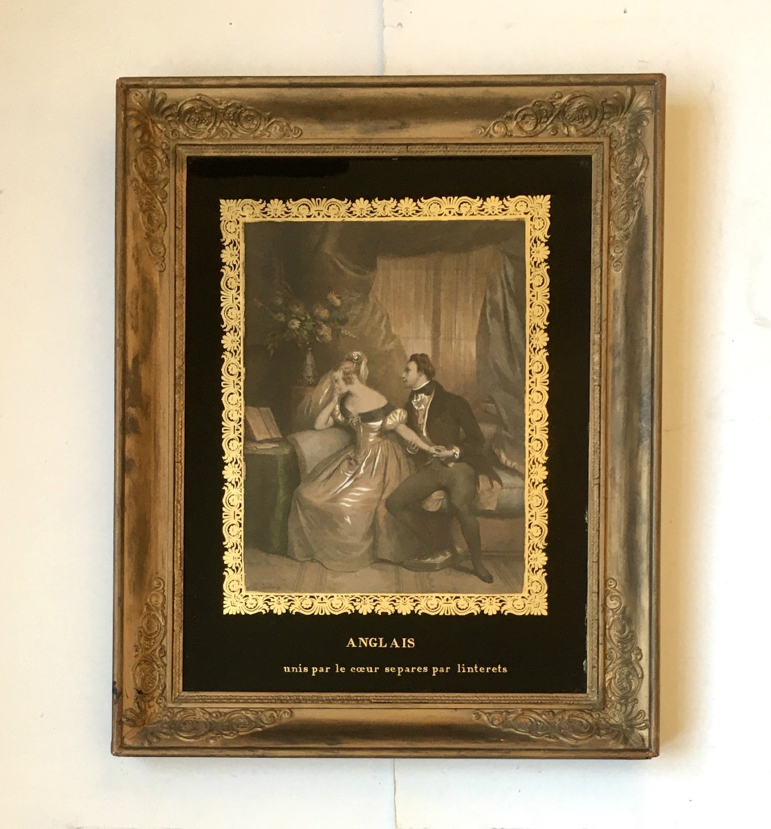 Achille Devéria (paris, 1800-1857). Pair Of Engravings. Eglomisé Frames. "romantic Scenes"-photo-3