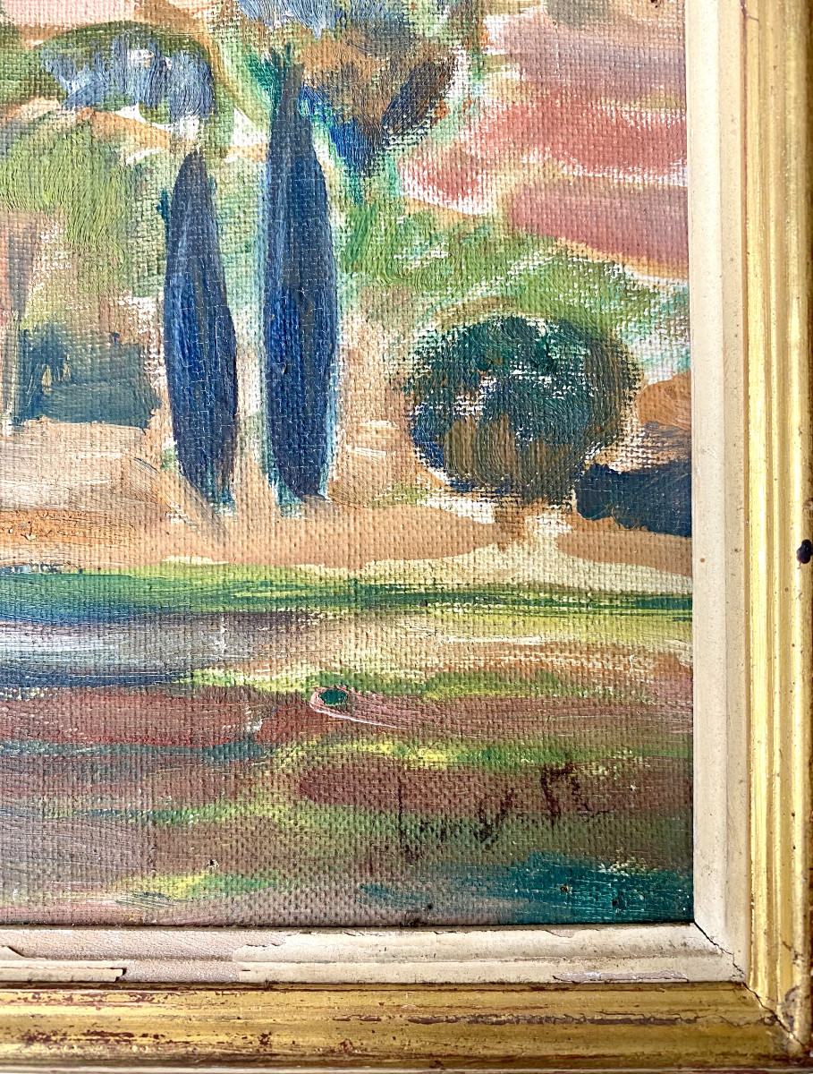 École occitane. "Paysage fauviste". Début XXe.-photo-4