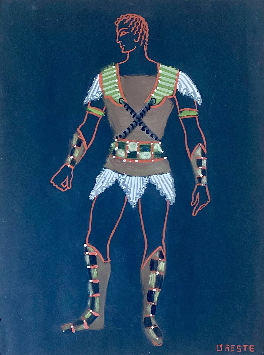 Electre et Oreste (Euripide). Projets de costume de théâtre. XXe.-photo-3