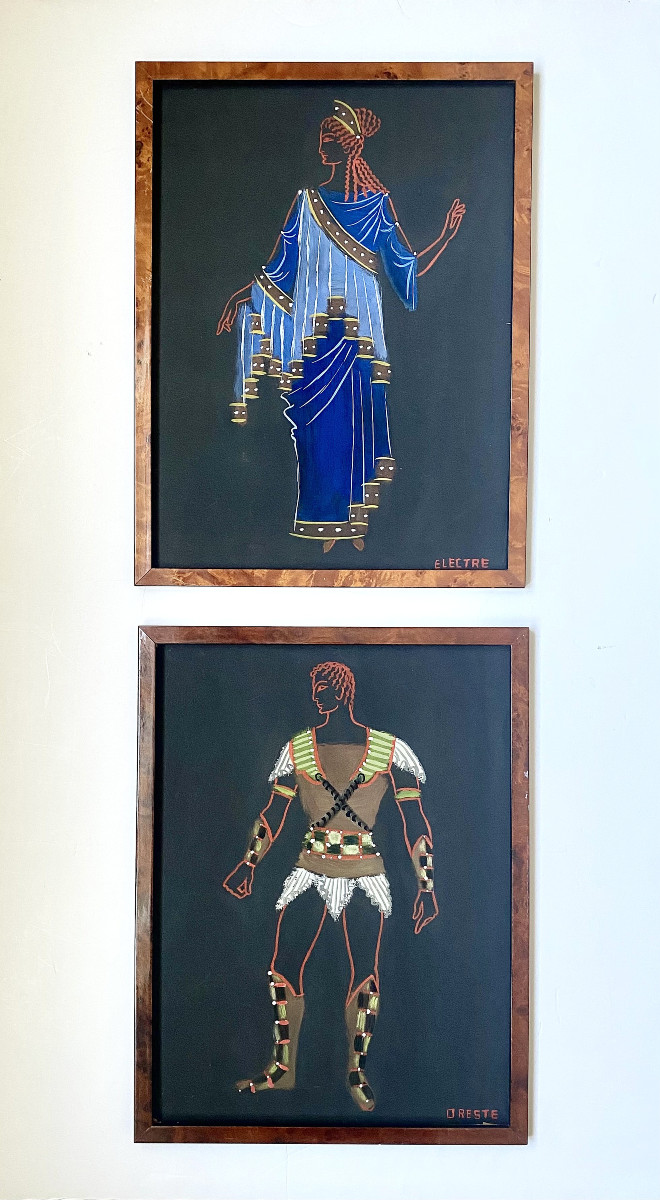 Electre et Oreste (Euripide). Projets de costume de théâtre. XXe.