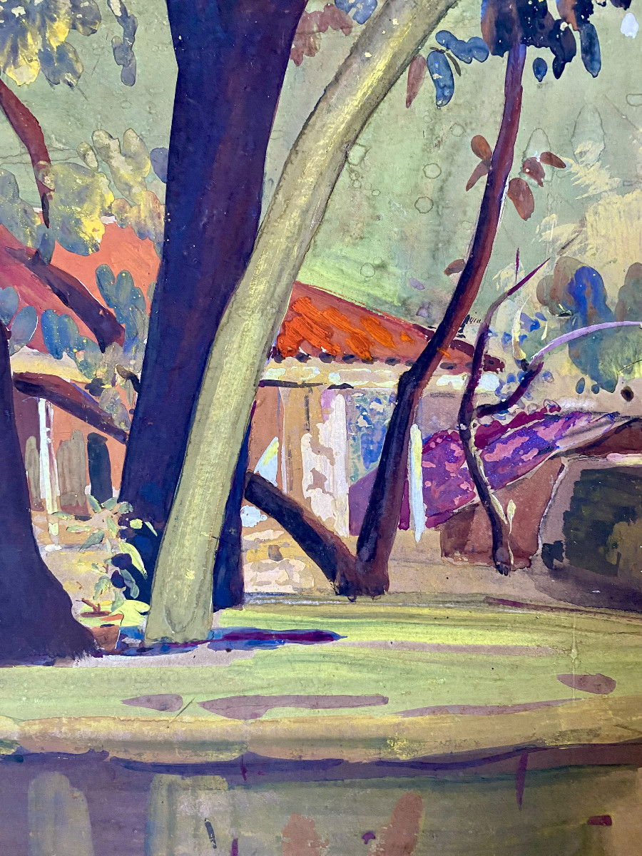 Govind Madhav Solegaonkar (1912-1986). "Dans l'ombre". École indienne. -photo-2