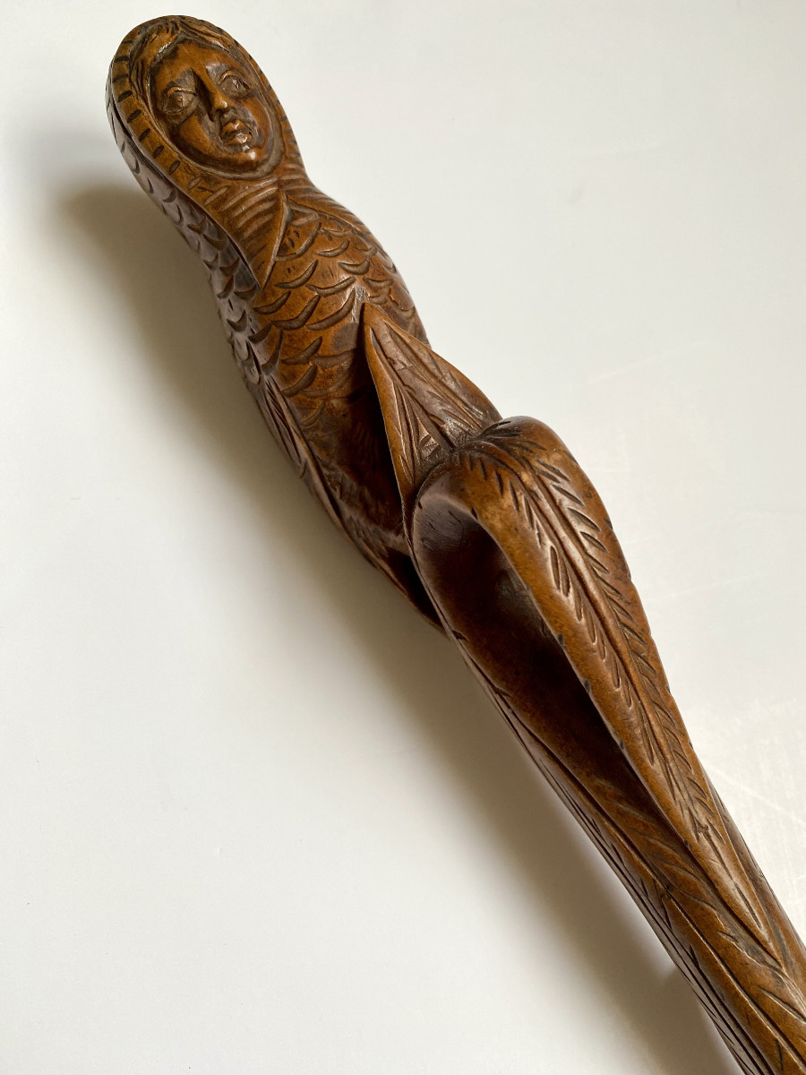 Ombrelle fin XIXe . "Sirène antique". Art populaire. -photo-2