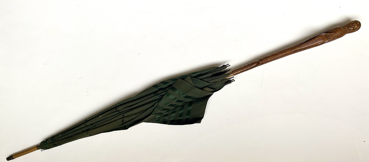 Ombrelle fin XIXe . "Sirène antique". Art populaire. -photo-4