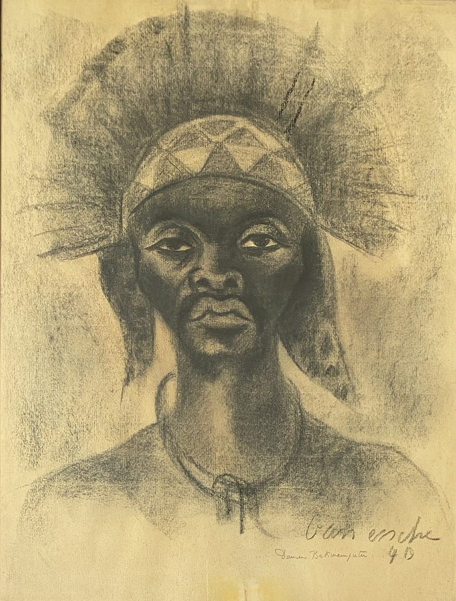 Maurice Van Essche (1906-1977). "Danseur Bakwa-mputu" (tribu des Luba,Congo).1940.-photo-2