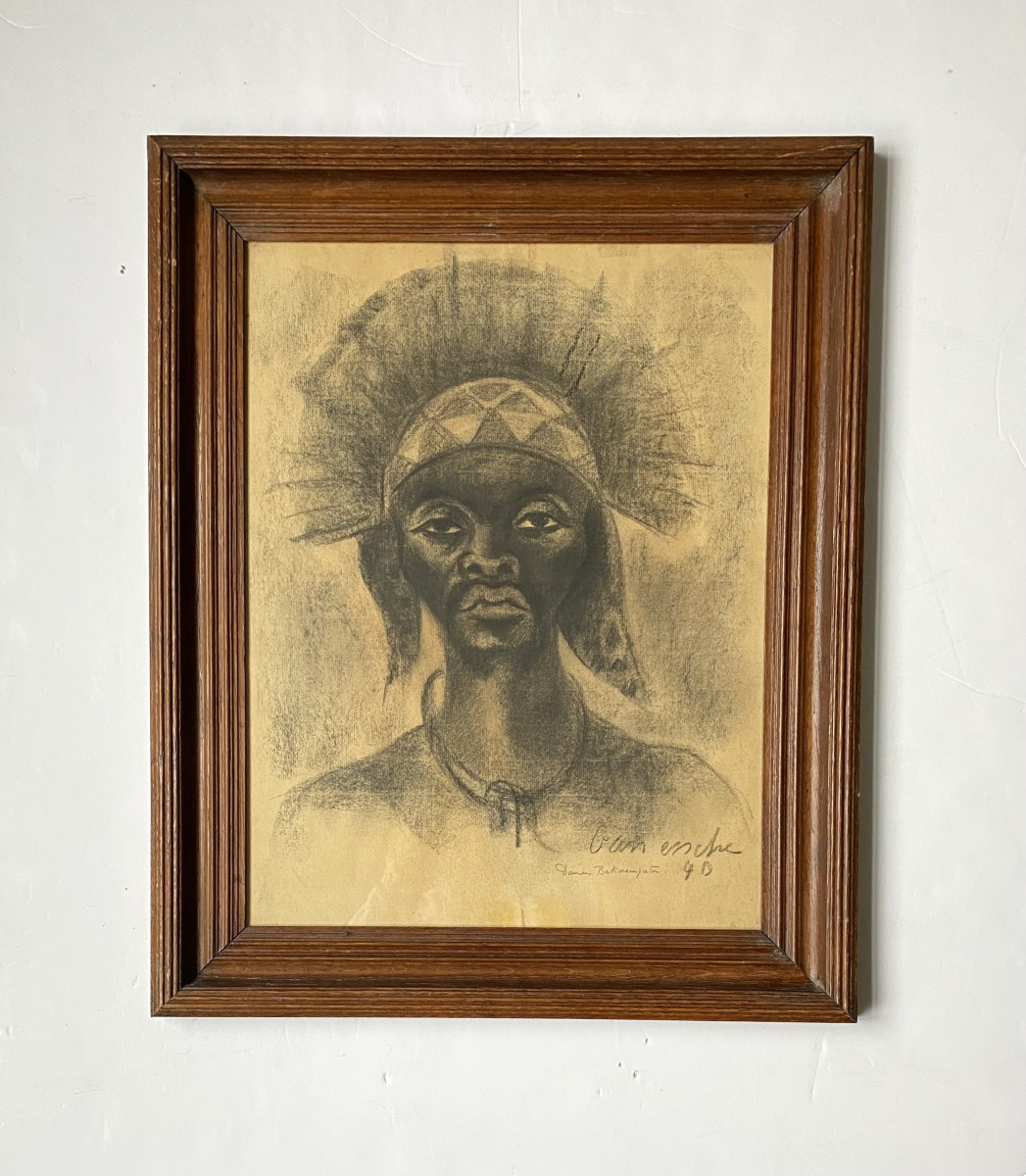 Maurice Van Essche (1906-1977). "Danseur Bakwa-mputu" (tribu des Luba,Congo).1940.