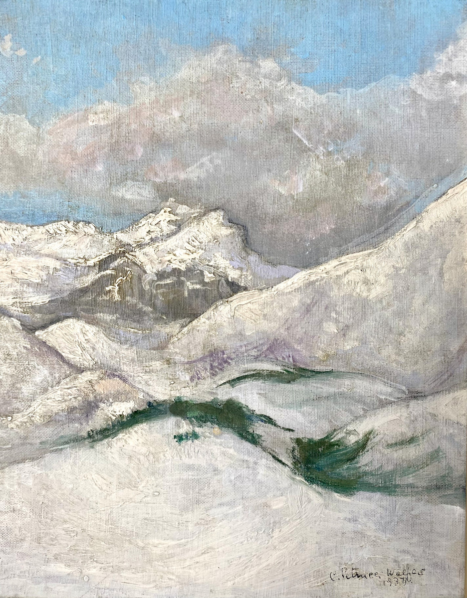 Clairette Petrucci -Wolfers (Bruxelles,1899- 1994). " Paysage de montagne". 1938 -photo-2