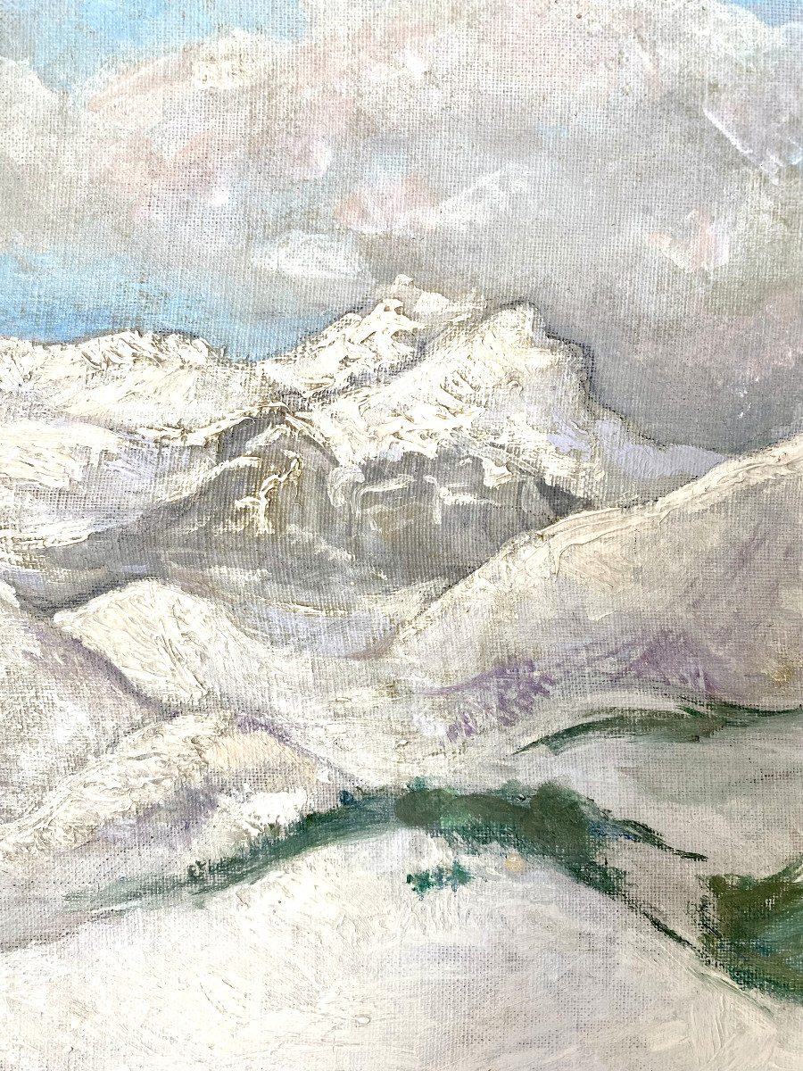 Clairette Petrucci -Wolfers (Bruxelles,1899- 1994). " Paysage de montagne". 1938 -photo-4