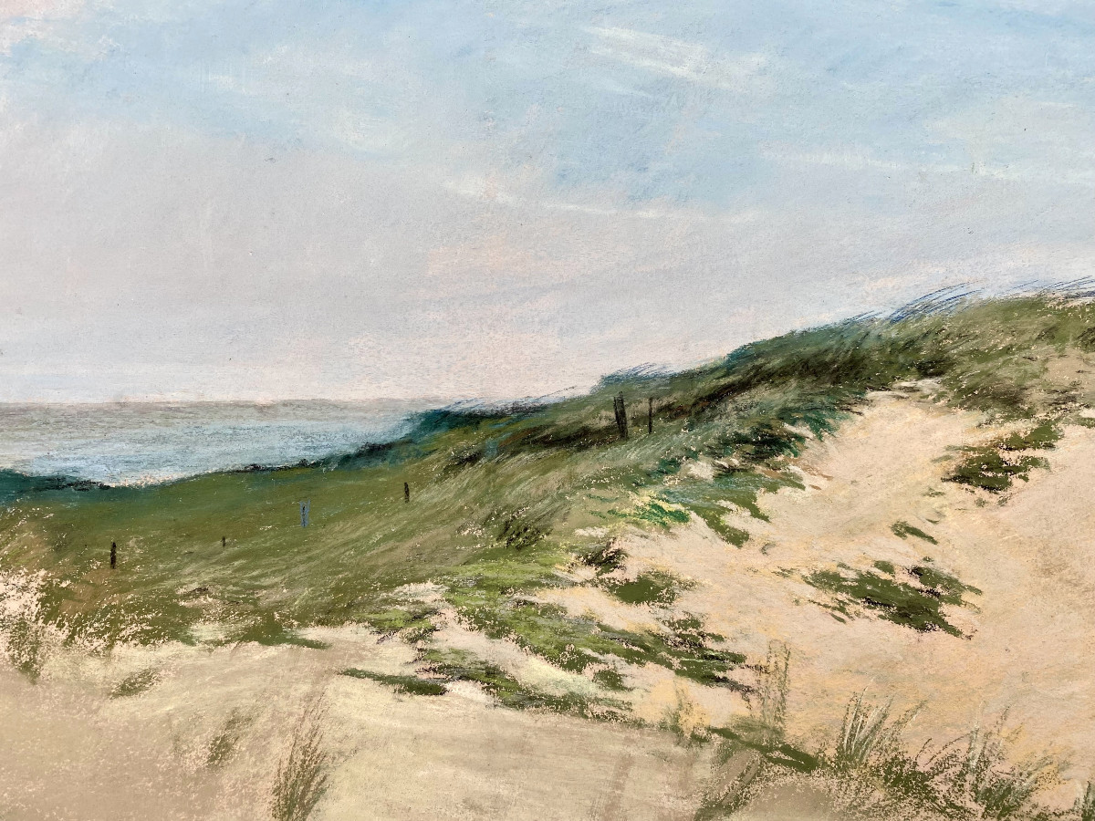 Vital Keuller (lille, 1866 -brussels, 1945). Pastel. "dunes". 1896.-photo-4