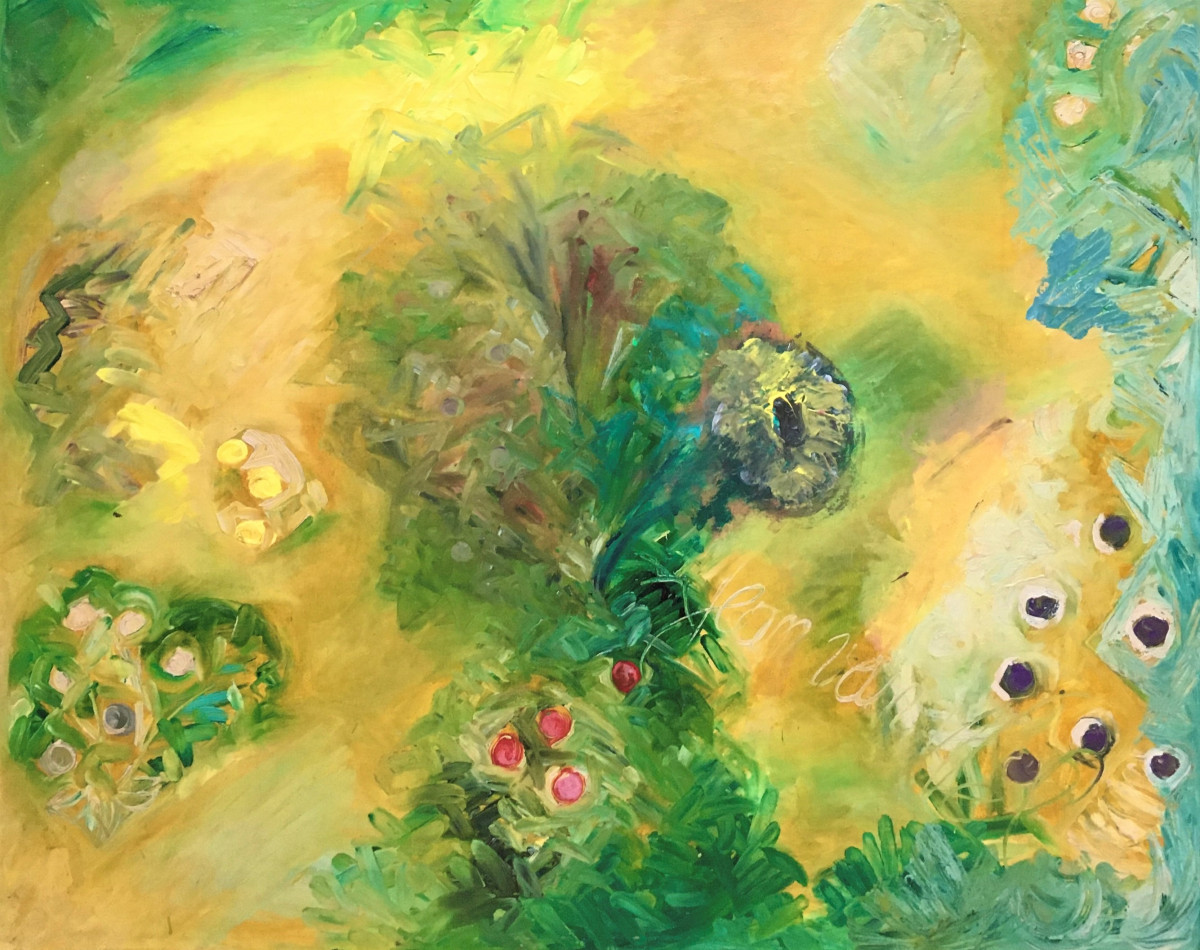 Jean Van Wel (1906-1990). "garden With Flowers". 50-60-photo-2