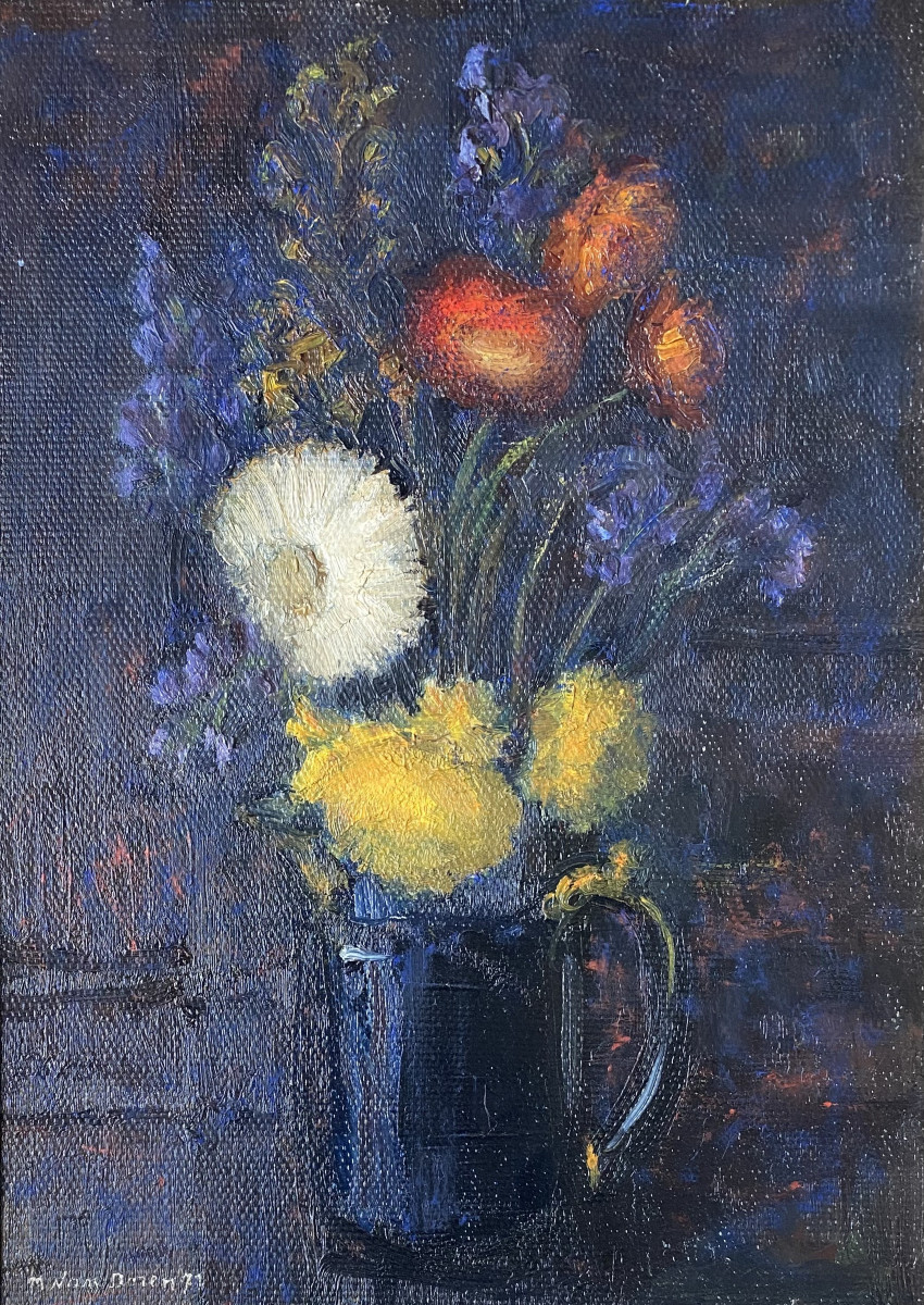 Madeleine Van Doren (ixelles, 1909 - 2001). "flowers". 1971.