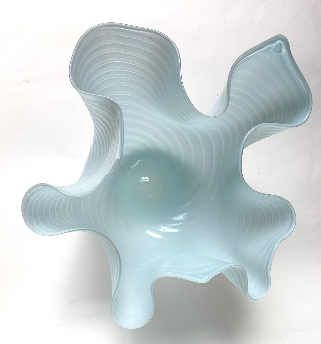 Murano.  Large Vase "fazzoletto" Attributed To Dino Martens For Toso. 1950s-60s-photo-4