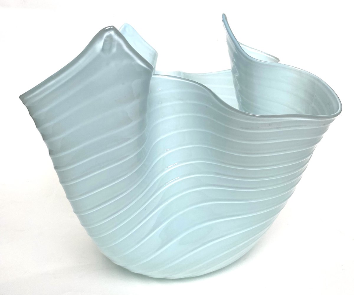 Murano.  Large Vase "fazzoletto" Attributed To Dino Martens For Toso. 1950s-60s-photo-1
