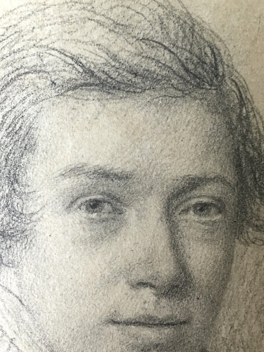 Fernand Beaufort. Drawing. 1824. "portrait Of Young Man"-photo-2