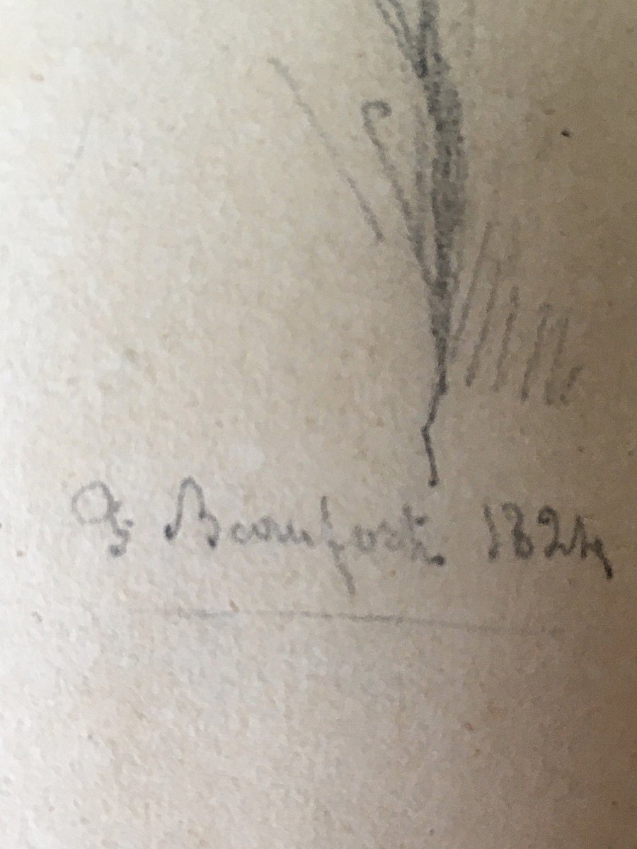 Fernand Beaufort. Drawing. 1824. "portrait Of Young Man"-photo-3