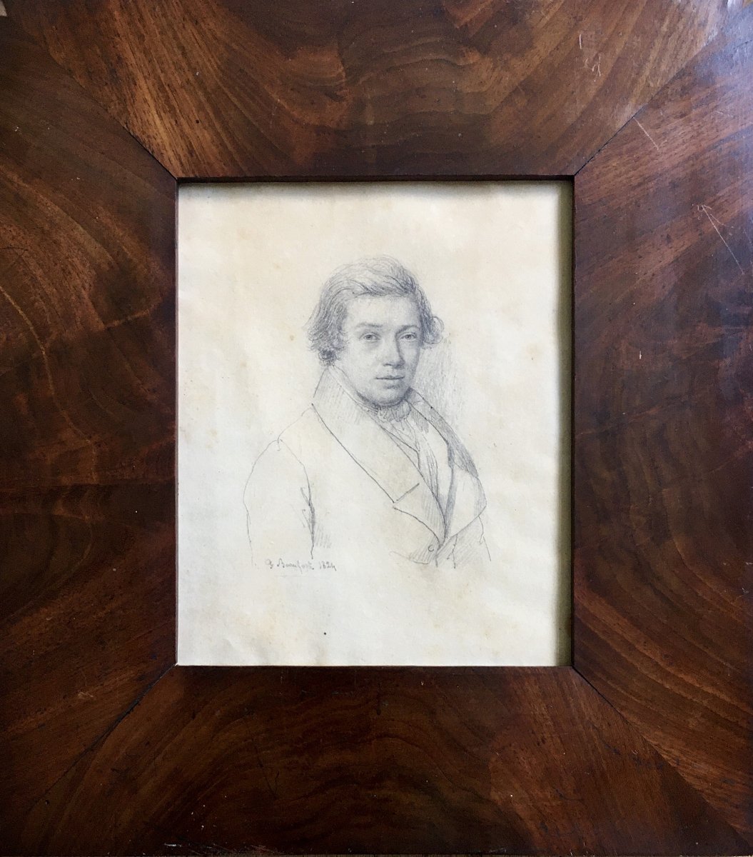 Fernand Beaufort. Drawing. 1824. "portrait Of Young Man"