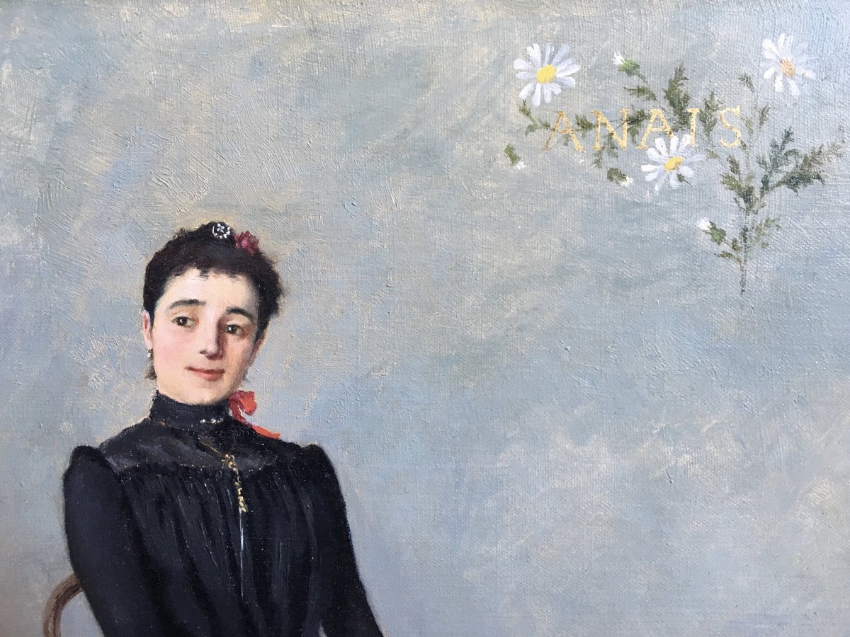 Gustave François Raoul Quenioux (1865-1949, Bordeau). "portrait Of Anaïs". 1890.-photo-3