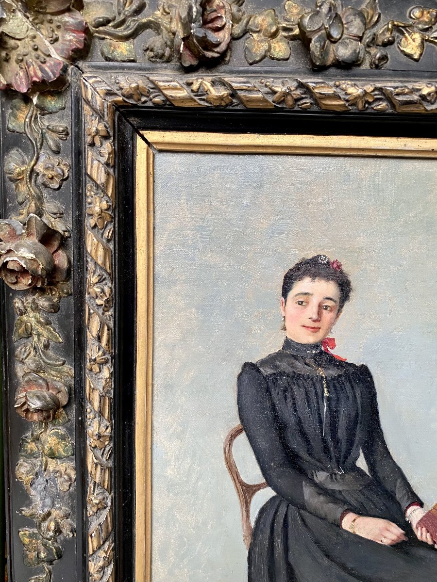 Gustave François Raoul Quenioux (1865-1949, Bordeau). "portrait Of Anaïs". 1890.-photo-5