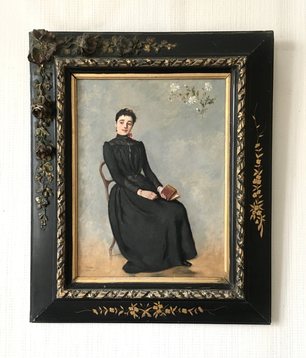 Gustave François Raoul Quenioux (1865-1949, Bordeau). "portrait Of Anaïs". 1890.