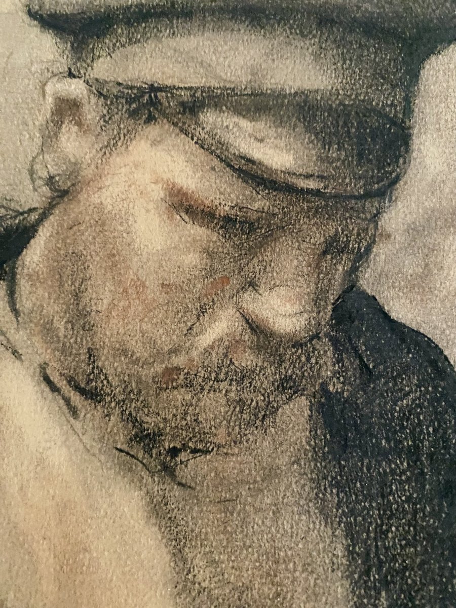 Fernand Gillion 19th Century–1950. Large Drawing, 1916. Russian Prisoners Soltau Camp (germany)-photo-4