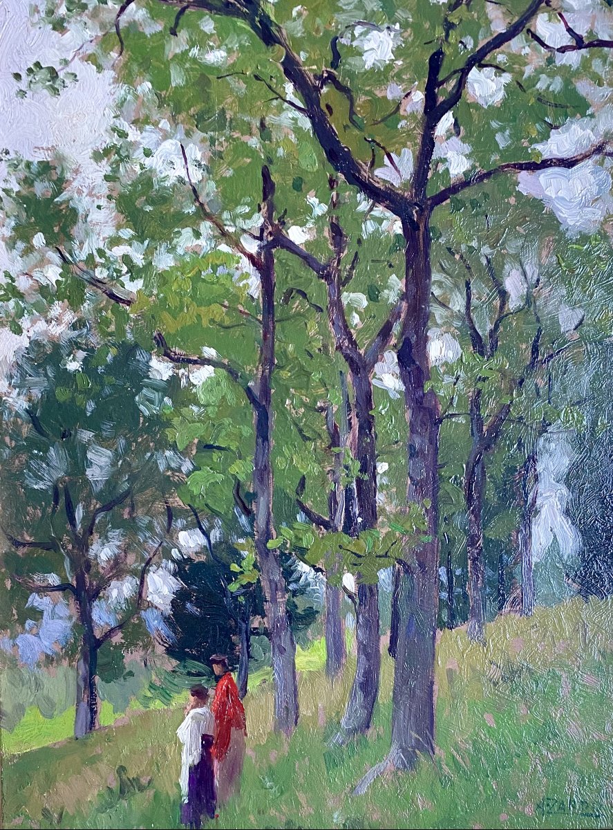 Alberto Zardo (Padoue 1876-Florence 1959). Paire de tableaux . "Pise en avril". Début XXe.-photo-2