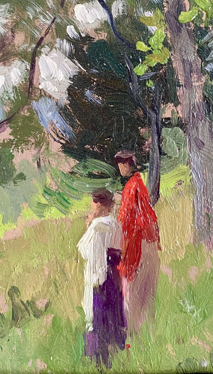 Alberto Zardo (Padoue 1876-Florence 1959). Paire de tableaux . "Pise en avril". Début XXe.-photo-4