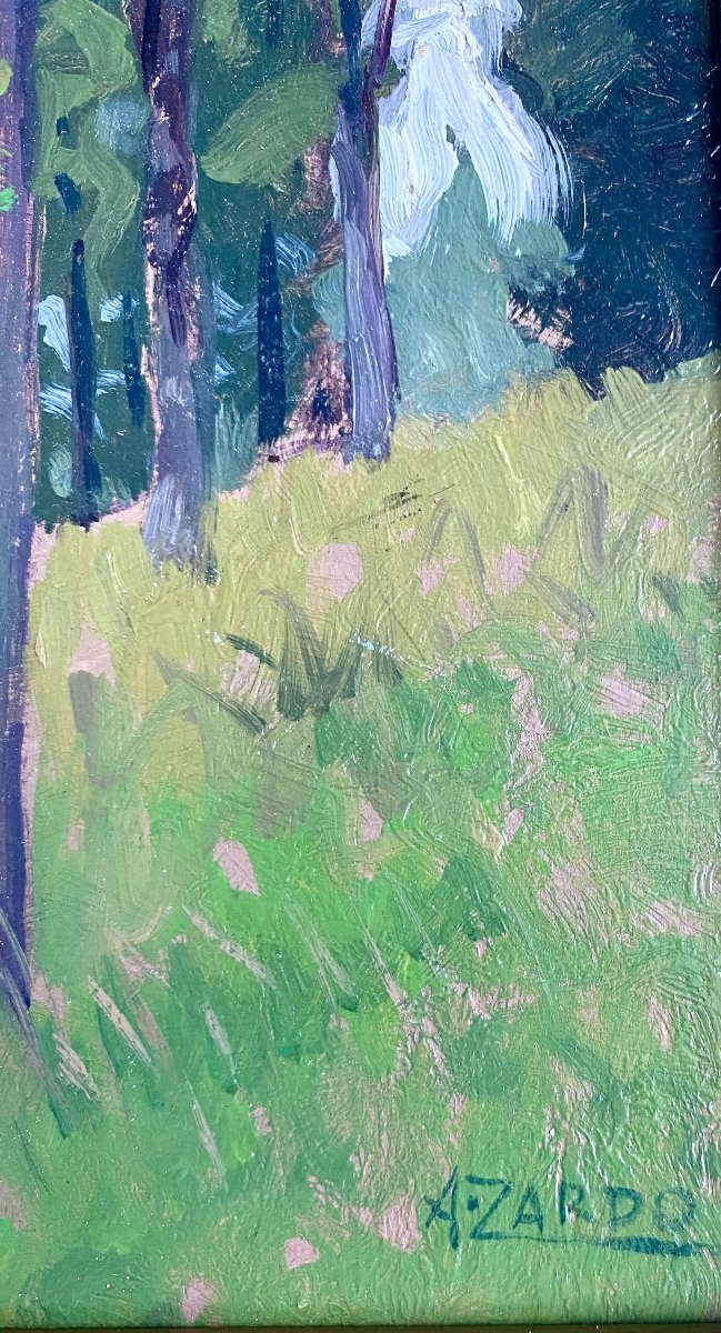 Alberto Zardo (Padoue 1876-Florence 1959). Paire de tableaux . "Pise en avril". Début XXe.-photo-2
